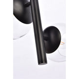 Living District Wells 4-Light Mid-Century Metal Pendant In Black And Clear