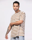 Leriya Fashion Mens T-Shirt | T Shirt For Men| Oversized T Shirt For Men| Loose Fit T Shirt For Men (Medium, Light Orange)