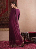 Gosriki Women'S Cotton Blend Straight Embroidered Kurta With Pant & Dupatta (Kesu Wine-Gs_L_Wine_Large),Wine,,B0DM1T2QJD