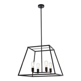 Living District Declan 4-Light Farmhouse Metal Pendant In Black