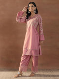 Libas Women'S Silk Blend Kurta Set (49317_Peach_M)