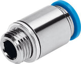 Festo 186107 QS-G1/8-6-I Push-in Fitting, Nickel Finish, 3.7 mm Inside Diameter Minimum Order Requirement 10 / Order in Multiple