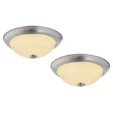 11 Inch Hays Integrated LED Ceiling Light 2-Pack, Indoor, Frosted Glass, Satin Nickel - Design House, 579169
