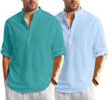 Bellstone Men'S Solid Regular Fit Dress Shirt (Kurta800_Combo_Rama_Sky Blue_L