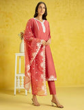 Kaari Roman Silk Womens Kurta Set (Kaaaw24Wskd-78860_Rozaana Pink,Rozaana Pink,Rozaana Pink,2Xl