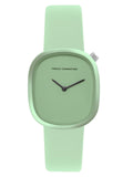 French Connection 2 Hands Green Dial Square Analog Watch For Women - Fcs10Gr