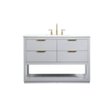 Elegant Decor Larkin 48 Solid Wood Mdf Single Bathroom Vanity In Gray