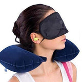 Tophaven 3 In 1 Tourist Neck Travel Pillow With Cushion CarEye Maks Sleep Rest Shade And Ear Plug