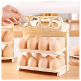 ARKETICK Eggs Storage Container for Refrigerator,3layer Flip Fridge Egg Tray,24 Grid Egg storage tray,space saving counter top