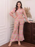 Greciilooks Co Ord Set For Women | Co Ord Set For Women Stylish | Kurta Set For Women | Kurta Set | Ethnic Co Ord Set For Women | Full Sleeve Co-Ord Set (In, Alpha, 3Xl, Regular, Pink)