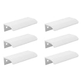 Tsnamay 6Pcs 1.97 White Arc Surface Pull,White Edge Pulls Furniture Drawer Handles Hidden Cabinet Handle,Hole Dia.1.26/32mm