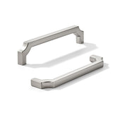 khtumeware 2-Pack 5 Inch Square Brushed Satin Nickel Cabinet Pulls, Solid Zinc Alloy Heavy-Duty Handles for Kitchen/Bathroom Cab