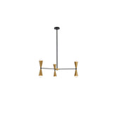 Elegant Lighting Living District Cade 6-Light Mid-Century Metal Pendant In Black And Brass
