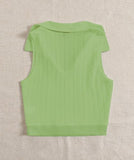 Toplot Women'S V-Neck Solid Textured Tank Top (Collar-Tank-Top-5193-Pista-L),Green,,B0DF2F213X