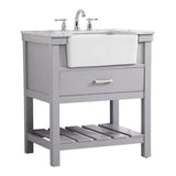 Elegant Decor Clement 30 Aluminum MDF Single Bathroom Vanity in Gray