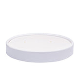 Belinlen 100pcs White Paper Lids for 6oz/8oz/12oz/16oz Paper Ice Cream Cups, Snap Closure, Round Shape, Food Grade Double Poly-C