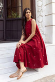 Anni Designer Women'S Rayon Blend Straight Printed Kurta With Palazzo (Deeksha Red_L_Red_Large),Red,L,Rayon Blend,Regular,