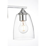 Living District Harris 2-Light Iron & Glass Bath Sconce In Chrome/Clear