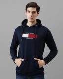 Adro Men'S Cotton Blend Neck Hooded Sweatshirt (H24-Flag-Nb_Navy Blue
