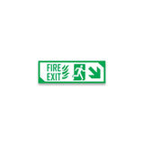 Zackzik Fire Exit Emergency Sign Board Sticker for Safety Guidance in Hospitals, Schools, and Commercial Places (GREEN)