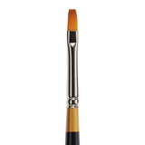 KINGART Premium Original Gold 9300-4 Flat Shader Series Artist Brush, Golden Taklon Synthetic Hair, Short Handle, for Acrylic, W