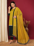 Gosriki Women'S Rayon Viscose Straight Solid Kurta With Pant & Dupatta (Panai Mehandi-Vks03-Gs_Xl_Mehandi_X-Large),Mehandi,,B0F13SDTYX