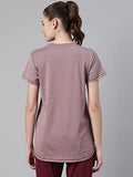 Enamor Womens Athleisure A306-Dry Fit with Antimicrobial & Sweat Wicking Crew Neck Short Sleeve Breathe Active Wear T-Shirt (A306_Dry Blood Melange_XL),Dry Blood Melange