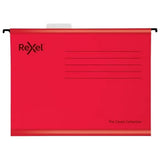 Rexel 2115592 Classic Foolscap Reinforced Suspension File - Red