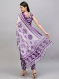 Anni Designer Women'S Rayon Blend Straight Printed Kurta With Pant & Dupatta (Ball-Purple-Rkg_M_Purple_Medium),Purple,M,Rayon Blend,BALL-RKG_1461,