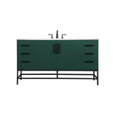 Elegant Decor Indoor Modern Under Sink Bathroom Fixtures Storage Organizer Cabinet 24 Inch Single Bathroom Vanity - Teak