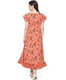 Oomph! Women'S Crepe Wrap Maxi Dress - Marmalade Orange,Marmalade OrangeApparel,L