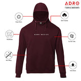 Adro Men'S Cotton Neck Hooded Sweatshirt (H22-M-Ar2-Mr_Maroon_M)