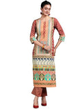 Libas Womens Printed Crepe Straight Kurta With Palazzos