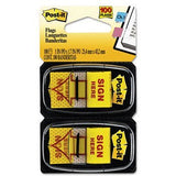Postit Printed Message Flags FLAG,SIGN HERE 2PK/50 11887RGFF (Pack of15)