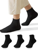 Evanden Plain Black Ankle Length Socks For Men And Women (4)