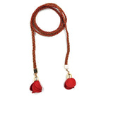 Ani Accessories Women Suede Braided Waist Belt Cord For Skinny Girls Fashion Embellishment (Red)