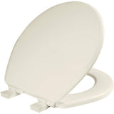 Bemis Ashland Modern Wood Toilet Seat with Decorative Edge, Slow Close, Secure Hinges, Round, Biscuit