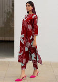 Anni Designer Women'S Cotton Blend Straight Printed Kurta With Pant (Anaar-Red_Xl_Red_X-Large),Red,XL,Cotton Blend,Regular,