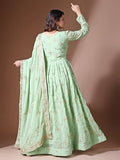 Wedani Women'S Georgette Anarkali Dress Green,GREEN,L,,,