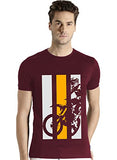 Adro Men'S Bike Rider Printed Cotton T-Shirt (Rn22-2-Bik-Mr_Maroon_M)