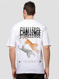 ADRO Oversize T Shirt for Men | Drop Shoulder T Shirt | Mens Oversize T-Shirt | 220 GSM Cotton Oversize Tshirt | Trendy Front and Back Printed T Shirt|OVR24-L1-CHL-WH-XL White,White