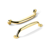 CABDM 10 Pack 5 inch Hole Center Polished Brass Cabinet Pulls - Heavy Duty Solid Drawer Hardware Handles Kitchen Vanity Bathroom