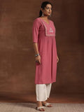 Libas Women'S Viscose Rayon Yoke Design Straight Kurta (29203 Pink Pink 2Xl