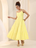Libas Women'S Cotton Fit And Flare Midi Dress (29578_Light Yellow