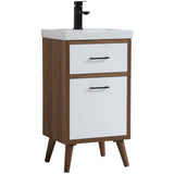 Elegant Kitchen And Bath 18 Inch Bathroom Vanity Cabinet - Matte White