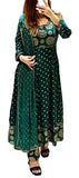 Anni Designer Women'S Cotton Blend Printed Anarkali Kurta With Pant & Dupatta (Shop-Green_Xl_Green_X-Large),Green,XL