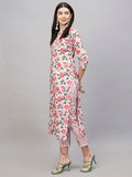 Anni Designer Women'S Cotton Blend Straight Printed Kurta With Pant (Dafiya Peach_S_Peach_Small),Peach,S,Cotton Blend,Straight,