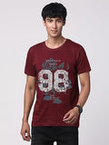 Adro Graphic Printed T-Shirt For Men - 100% Cotton, Regular Fit, Soft Breathable Fabric. (Rn23-M-98-Mr_Maroon_Xl)