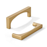 khtumeware 2 Pack Solid Handles 3-Inch(76mm) Brushed Gold Cabinet pulls,Satin Gold Kitchen Cabinet Handles, Kitchen Cabinet Hard