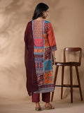 Gosriki Women'S Rayon Blend Printed Straight Kurta With Pant & Dupatta (Rigved Maroon-Gs_M_Maroon_Medium),Maroon,,B0CYPMNK1L
